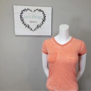 Women's Peach V-Neck Tee